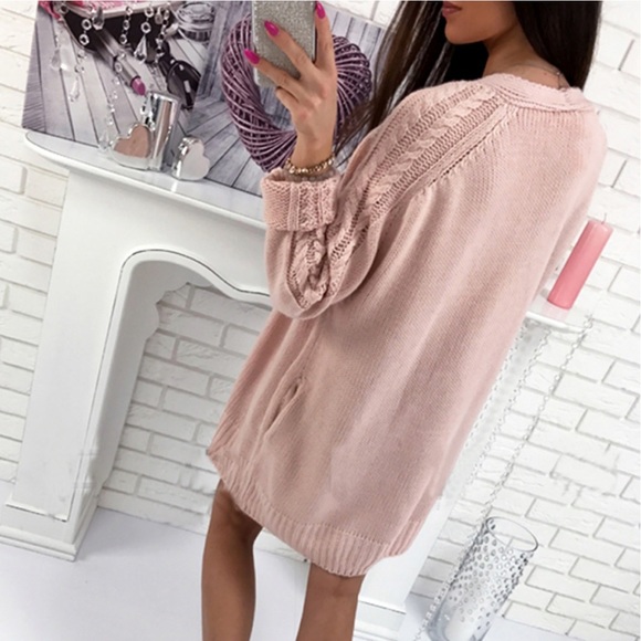 LAST ONE!!! Blush Twist Knitted Sweater Cardigan - Picture 3 of 8